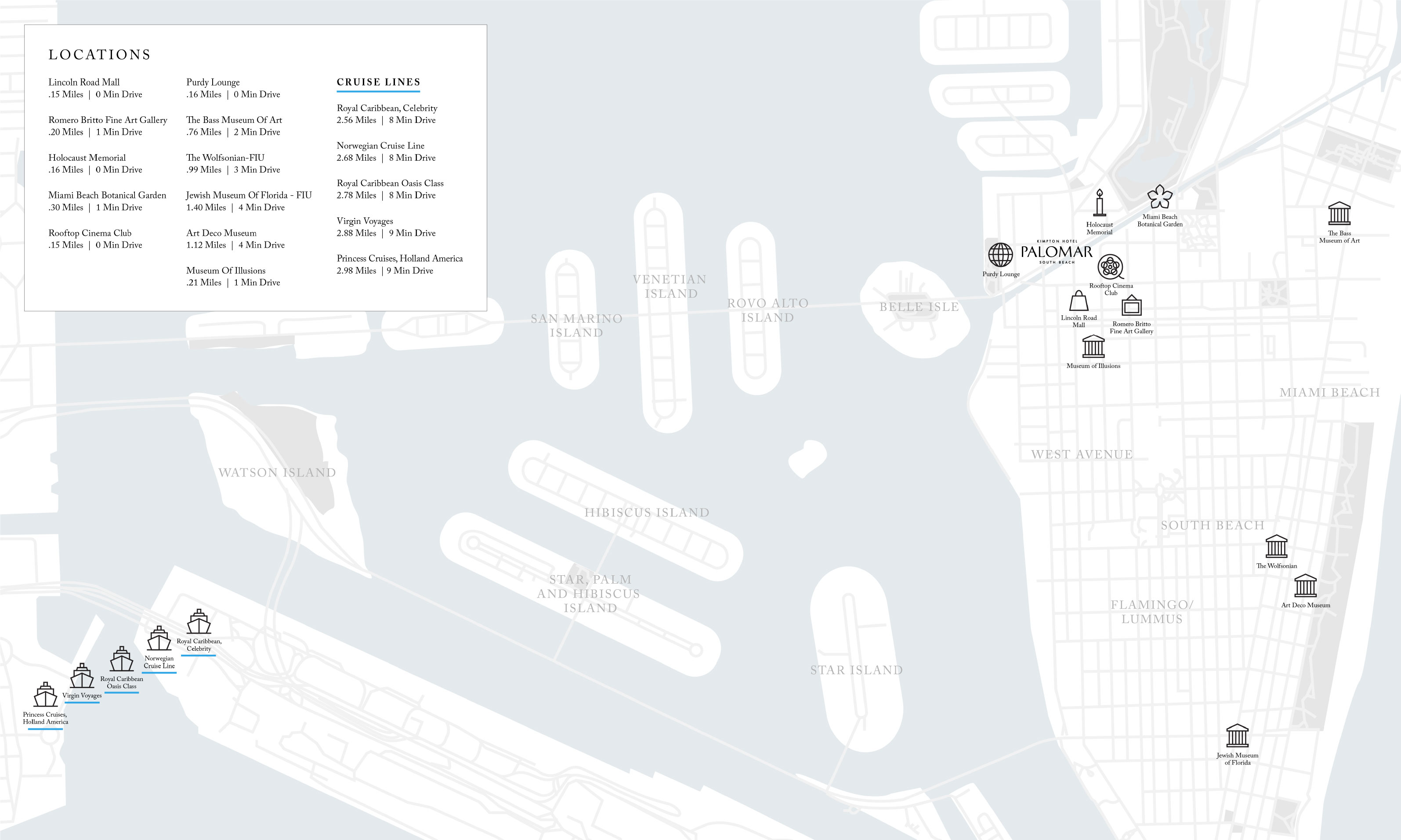 Kimpton Hotel Palomar South Beach area map